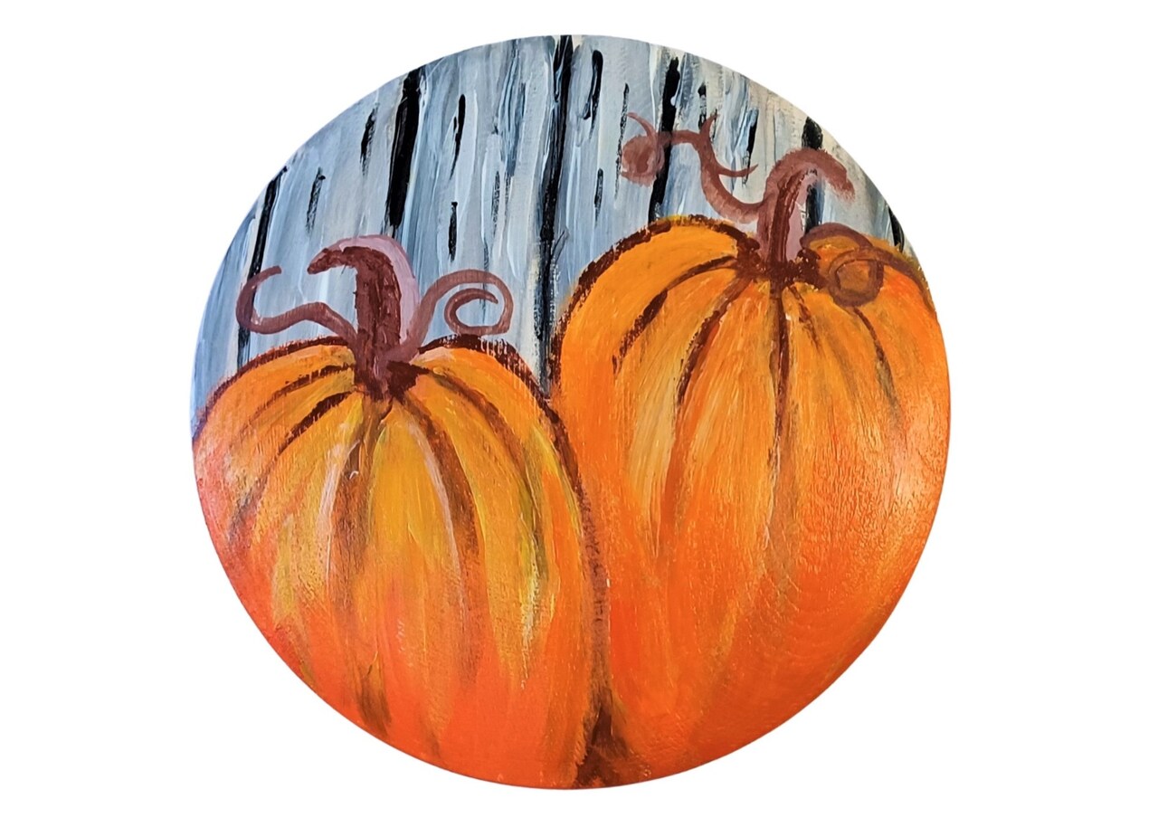 Fall Paint Kit - Pumpkin Display Tabletop Trinket Box Painting Kit & Video Lesson, DIY Craft, Art Gift Set, Beginner Painting, Paint At Home